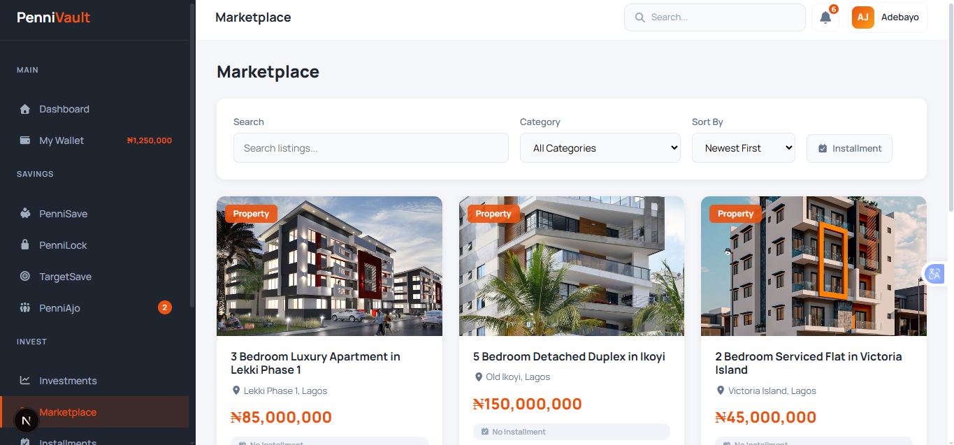 PenniVault Marketplace